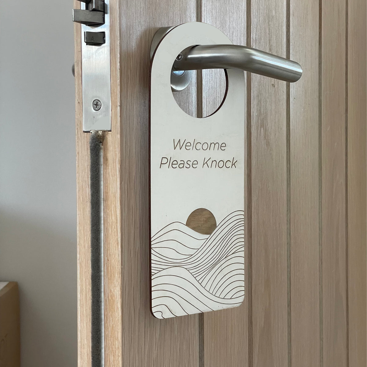 White Painted Birch Do Not Disturb Sign from Cut By Beam
